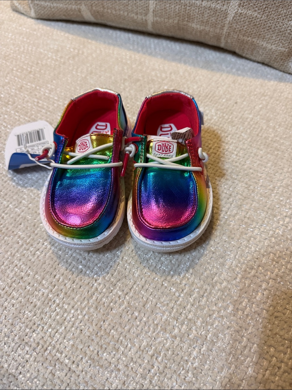 Hey Dude Rainbow Metallic Slip-On Baby Shoes in Multicolor